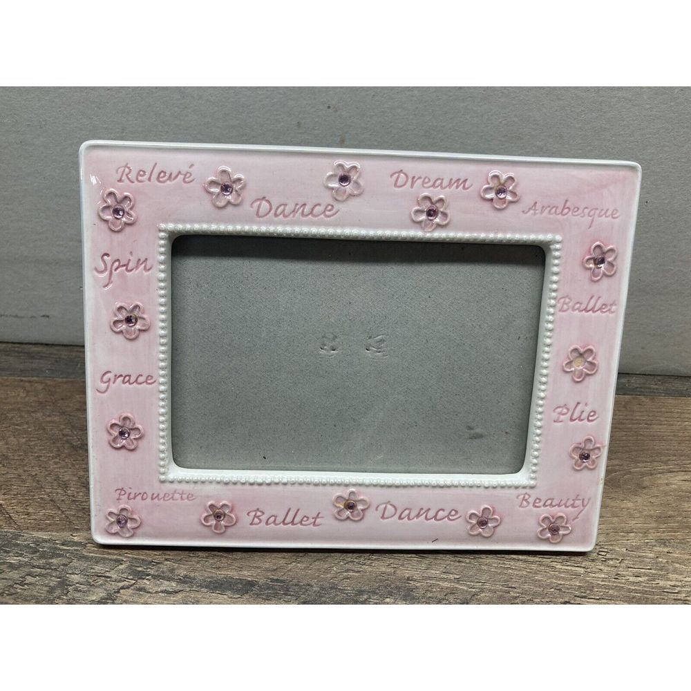 BALLERINA PINK PORCELAIN PHOTO FRAME BALLET SHOES BY RUSS - HOLDS 4" X 6" READ‎